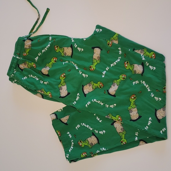 Oscar the Grouch Tie Waist Pajama/Lounge Pants